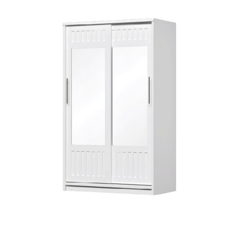 ตู้เสื้อผ้าบานเลื่อนกระจกเงา WISDOM DESIGN FURNITURE รุ่น W12SL 120 ซม. สีขาว_1